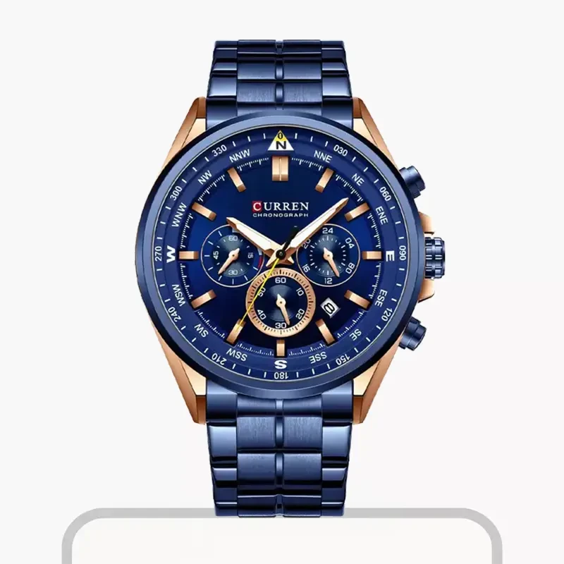Curren Quartz Sport Chronograph Blue Dial Men's Watch- 8399